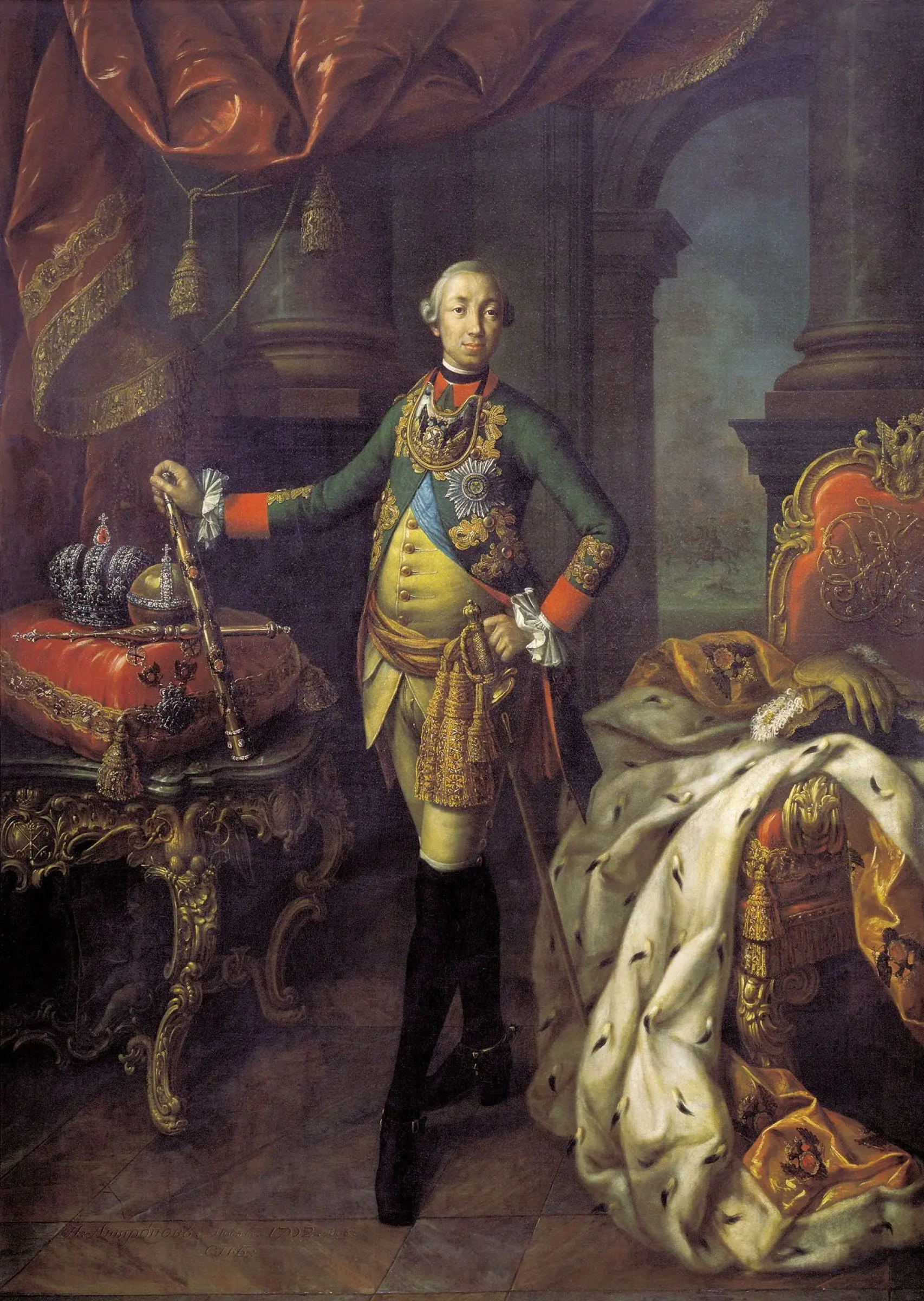 Император Петр III. Худ. А.П. Антропов, 1762 г., Государственная Третьяковская галерея