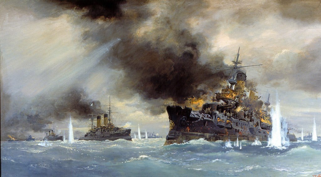 Цусимское сражение. 1905 год. Худ. Пен С.В., 1991 г., Центральный военно-морской музей