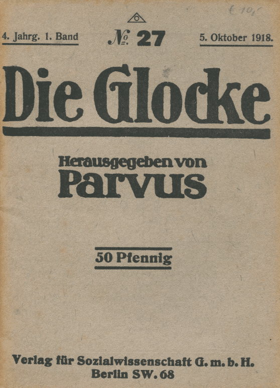 Обложка журнала «Die Glocke» («Колокол»), № 27 от 5 октября 1918 г.