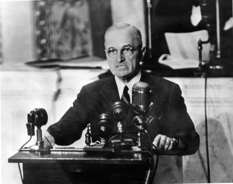 Выступление президента США Г. Трумэна перед Конгрессом. 12 марта 1947 г.